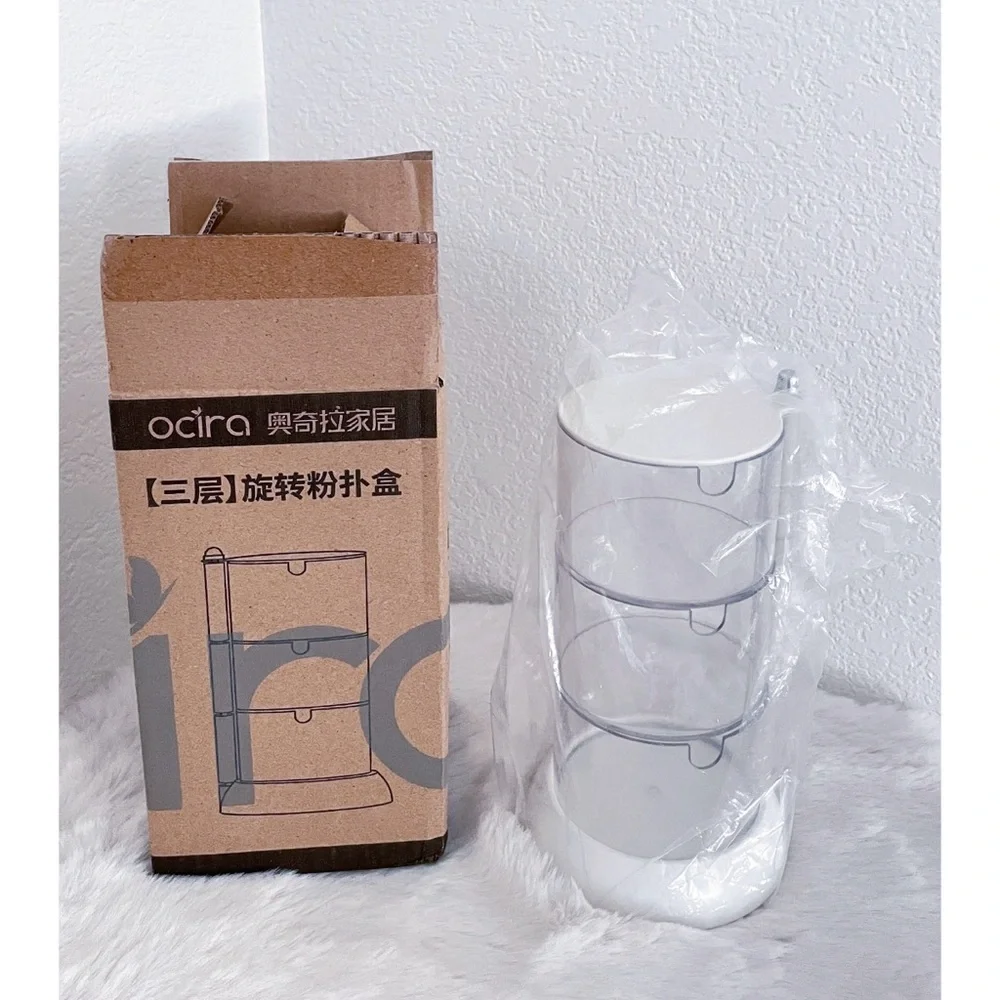 Rotating Transparent Powder Puff Container
